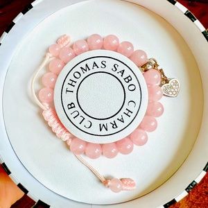 Small rose quartz Thomas Sabo charm bracelet